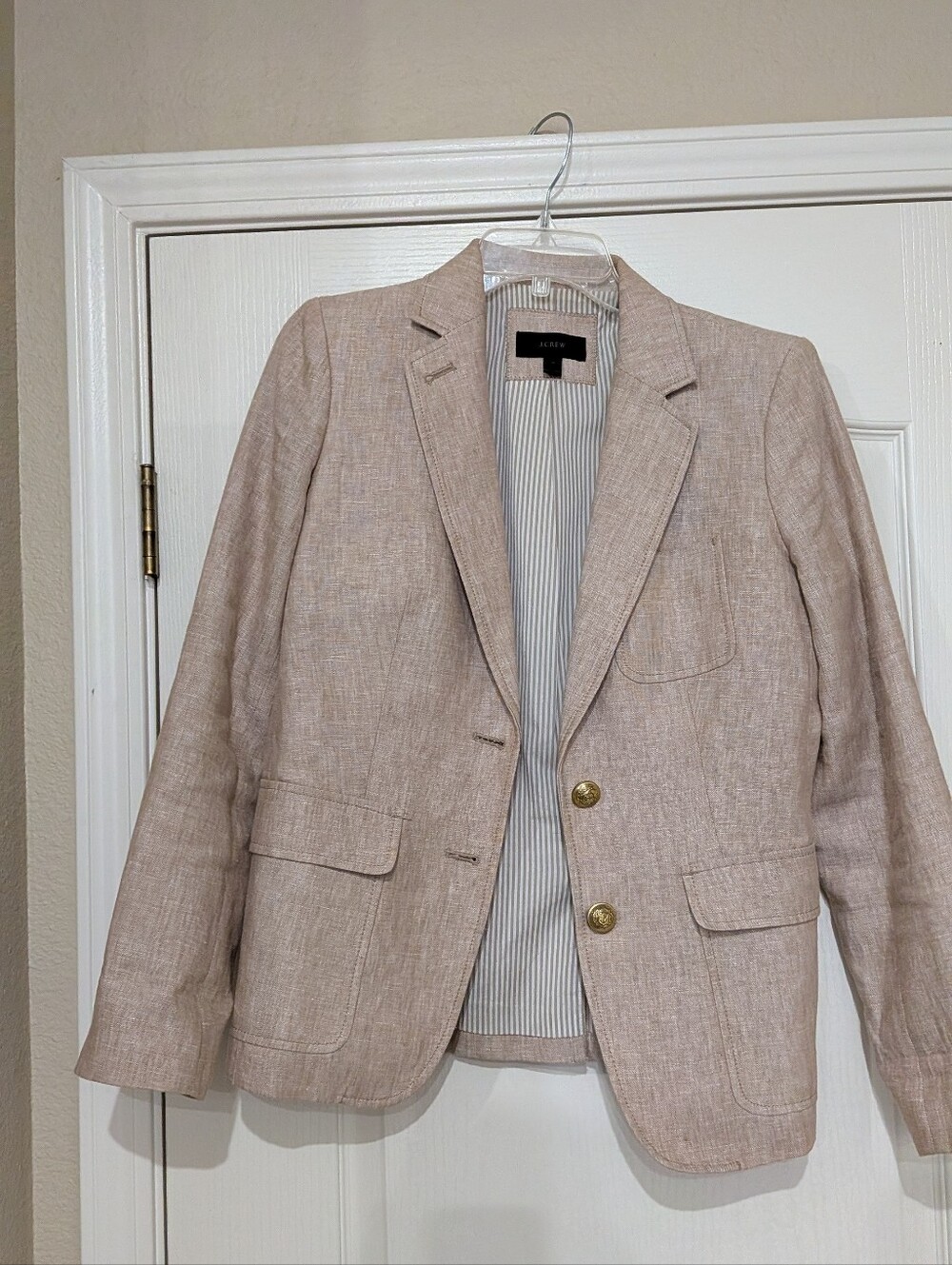 J Crew tan Linen Blazer